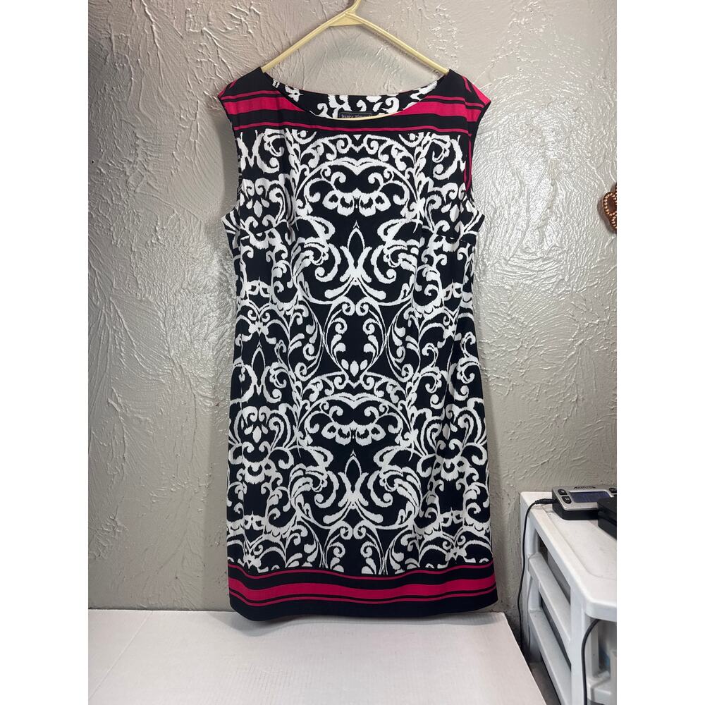JESSICA HOWARD Trendy Black White Patterned Dress‎ Womens Size Large NWT